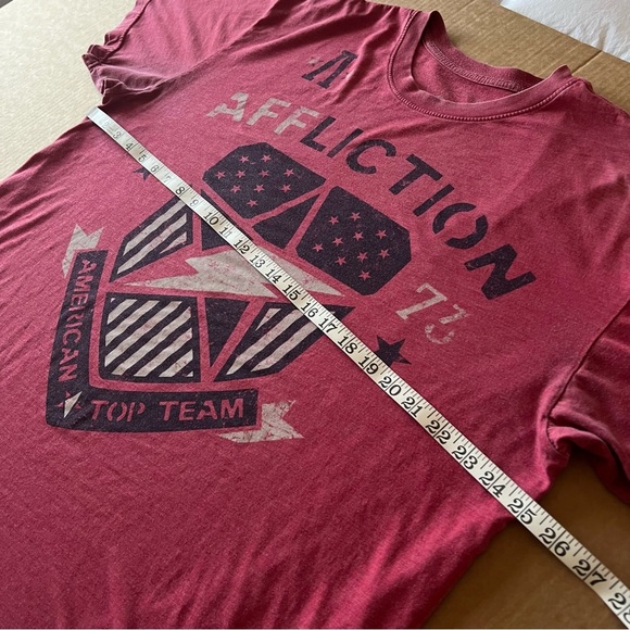 Affliction Distressed graphic Tshirt, red, size 3X - Picture 5 of 14